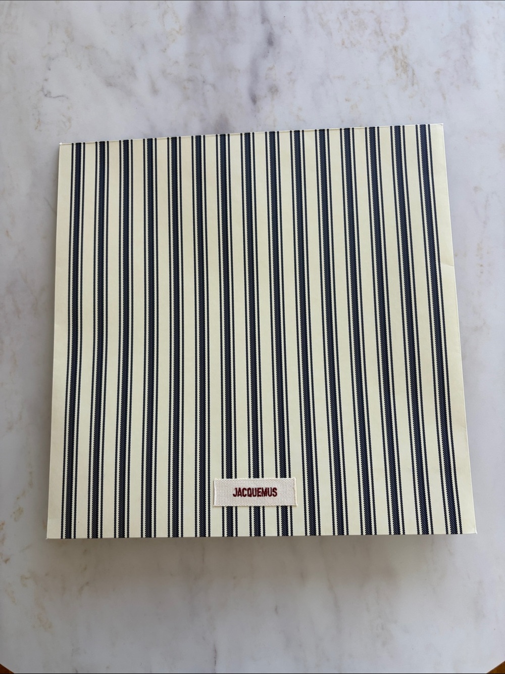 Jacquemus Navy & Cream Striped Large Envelope
